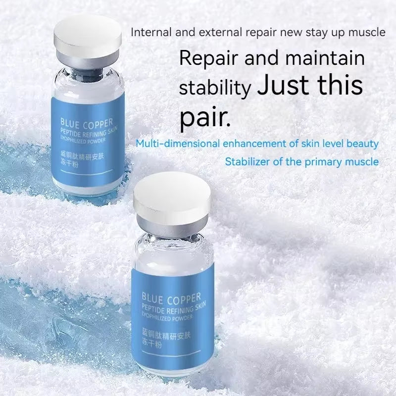 Blue Copper Peptide Freeze-Dried Powder Set Oligopeptide anti Wrinkle Essence Shrink Pores Acne Treatment Skincare Serum 20Pcs