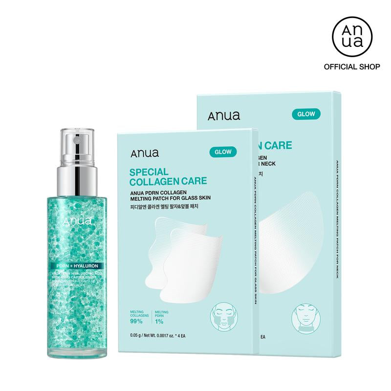 [Anua Official Shop] PDRN Collagen Plumping Wrinkle-Care Bundle L Moisturizer, Glow Spray Serum, Collagen Melting Patch, Plumping, Rejuvenation, Glass Skin, Korean Beauty, Skincare Routine, Facial Mist