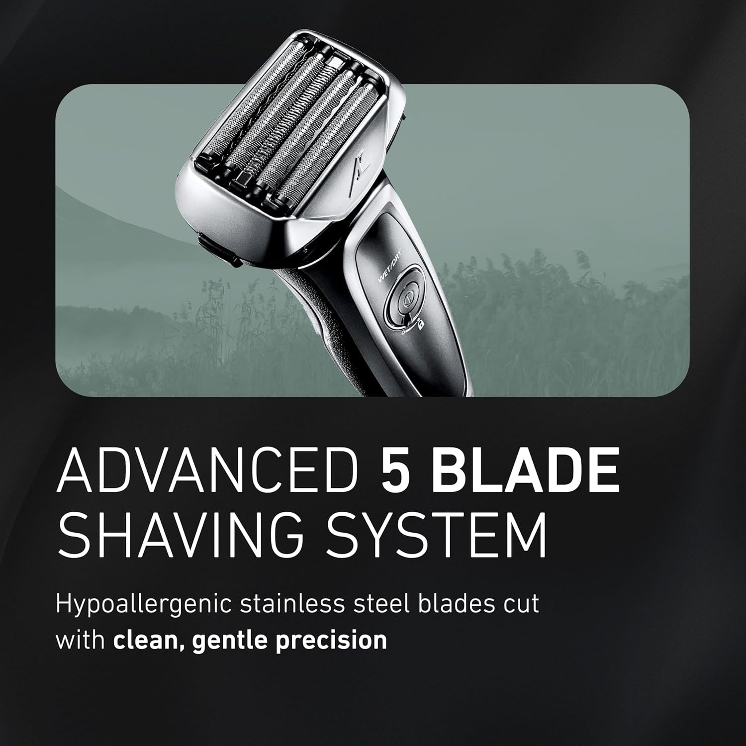 ARC5 Electric Razor for Men with Pop-Up Trimmer, Wet/Dry 5-Blade Electric Shaver with Intelligent Shave Sensor and Multi-Flex Pivoting Head – ES-LV65-S (Silver)