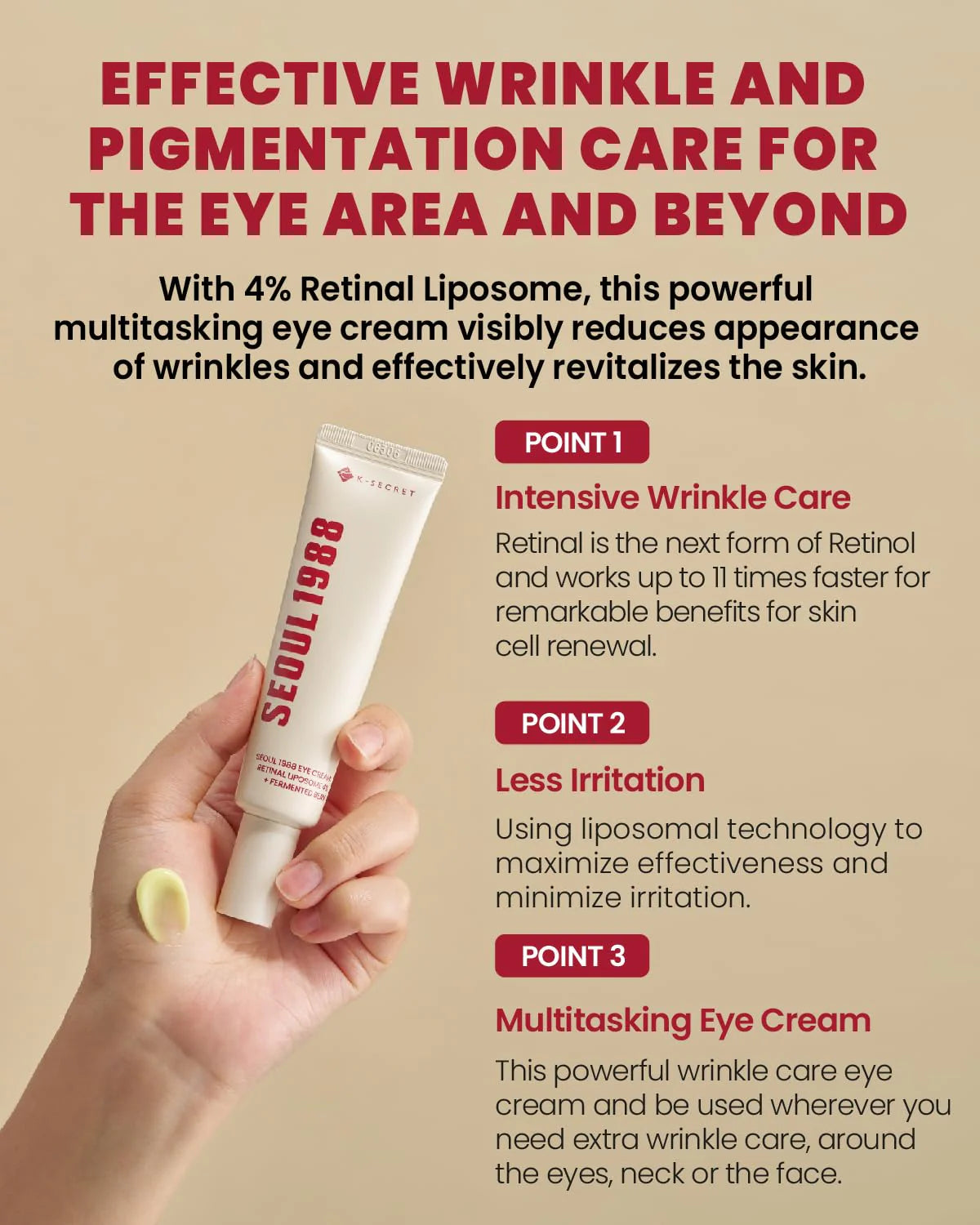SEOUL 1988 Eye Cream: Retinal Liposome 4% + Fermented Bean [30Ml]